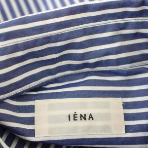 IENA 22AW シャツ ブラウス 36 青 ブルー 長袖 ストライプ柄 22-050-900-0570 /G