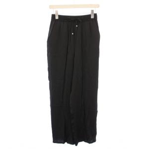 24SS リラックスサテンパンツ イージー スラックス ウエストゴム 36 黒 ブラック 24030900501020