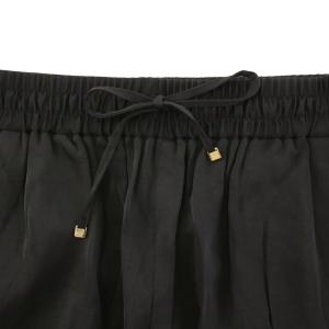 IENA 24SS リラックスサテンパンツ イージー スラックス ウエストゴム 36 黒 ブラック 24030900501020