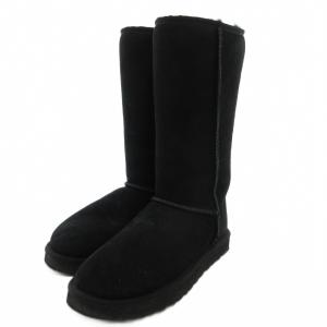 W CLASSIC TALL ムートンブーツ ロング スエード 24cm 黒 ブラック /JS