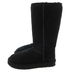 UGG australia W CLASSIC TALL ムートンブーツ ロング スエード 24cm 黒 ブラック /JS