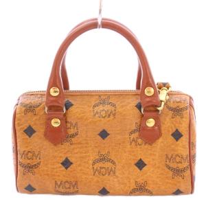 MCM ミニボストンバッグ ロゴグラム ヴィセトス柄 2WAY ブラウン