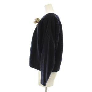 MARNI ニットカーディガン ニットジャケット リボン ウール カシミヤ混 40 紺 ネイビー GAMGMD822A00FZ00