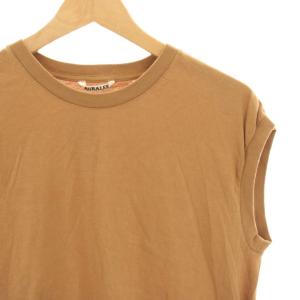 AURALEE SUPER SOFT SWEAT BIG P/O カットソー Tシャツ ノースリーブ 1 茶 ブラウン