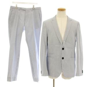 シングルスーツ セットアップ 上下 テーラードジャケット 背抜き パンツ ジップフライ ストライプ柄 I48