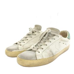 GOLDEN GOOSE スーパースター SUPERSTAR スニーカー シューズ レザー USED加工 ダメージ加工 38 緑
