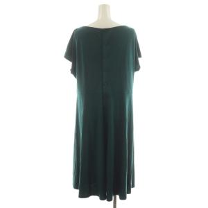 OLD ENGLAND ワンピース ひざ丈 ボートネック 半袖 プリーツ ウール 38 緑 グリーン 53508091 /AN7