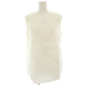 ECO CRUNCH WASH OVERLAP TOP カットソー Tシャツ ノースリーブ 麻 リネン