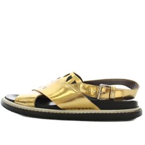 MARNI サンダル ストラップ 38 ゴールド /G