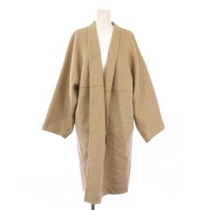ノーカラーコート カシミヤ 40 ベージュ