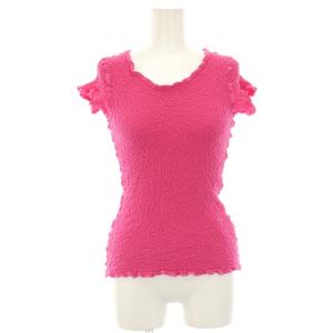 カリフラワーシワ加工カットソー Tシャツ 半袖 ピンク MI62FK949 /HN