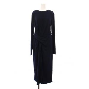 ワンピース ロング 長袖 ドレープ L ネイビー 76241323 /KH