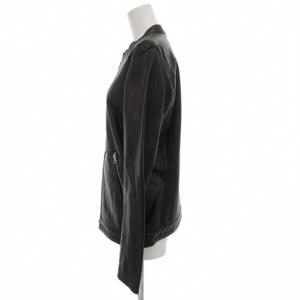 FREAK'S STORE シングルライダースジャケット ジップアップ レザー やぎ革 M 黒 ブラック /GV