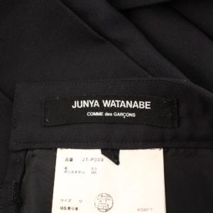 JUNYA WATANABE COMME des GARCONS AD2017 プリーツスカート ひざ丈 変形 ウール M 黒 ブラック
