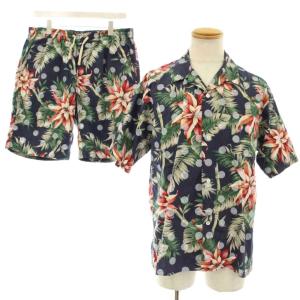 セットアップ 上下 NEW STANDARD ドット オーバープリント アロハシャツ アロハショーツ オープンカラー