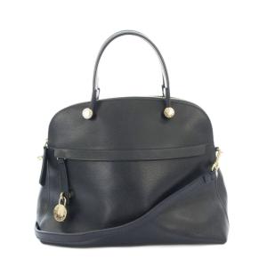 ハイパー ショルダーバッグ ハンドバッグ レザー 紺 ネイビー /KU