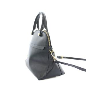 FURLA ハイパー ショルダーバッグ ハンドバッグ レザー 紺 ネイビー /KU