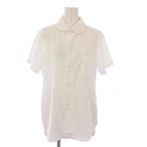 コムコム AD2020 ブラウス シャツ ラウンドカラー 半袖 M 白 RS-B024 /KH