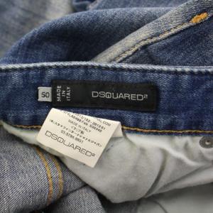 DSQUARED2 デニムパンツ ジーンズ ボタンフライ ストレッチ ペンキ加工 ダメージ加工 ロゴ 50 紺 ネイビー /BB