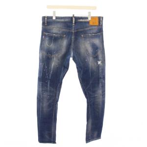 DSQUARED2 セクシーツイスト デニムパンツ ボタンフライ ペンキ加工 ダメージ加工