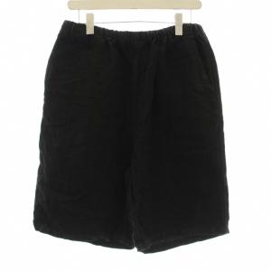ハーフパンツ イージー 麻 リネン 44 黒 ブラック FR-10 /KU