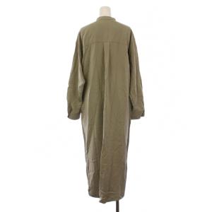 UNTITLED シャツワンピース 長袖 ロング バンドカラー M カーキ 153-55221 /BM