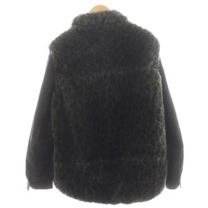 sacai 19AW レオパードプリントエコファーブルゾン ジャケット 切替 コーデュロイ 2 カーキ 黒 ブラック