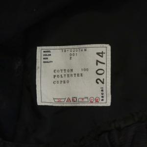 sacai 19AW CORDUROY Trousers ジョガーパンツ コーデュロイ 2 黒 ブラック 19-02074M