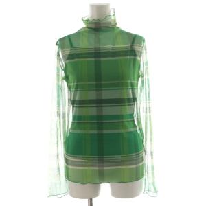 22SS SHEER CHECK HIGH NECK CUT TOP カットソー 長袖 ハイネック シアー