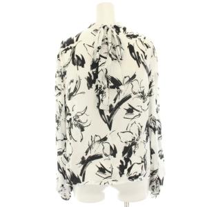 CHERIE バックリボンブラウス シャツ 長袖 総柄 F 白 ホワイト 黒 ブラック 311104 /HN