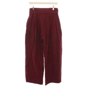 IENA LA BOUCLE 24SS 馬布タックオーバーパンツ ウエストベルト ワイド 38 ボルドー 24030914118020