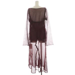 Ameri VINTAGE 23AW 2PIECE SHEER LONG KNIT TOP ワンピース ロング丈 長袖 シアー シースルー