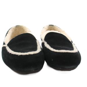 UGG australia W HAILEY ヘイリー モカシン スリッポン ローファー ムートン US7 黒 1020029 /YM