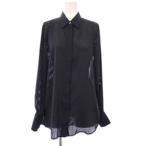 25SS Stripe Sheer Shirts ストライプシアーシャツ ブラウス 長袖 紺 25050560510010