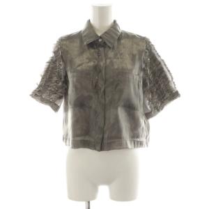 24SS FRILL SLEEVE SHEER SHIRT シャツ ブラウス 半袖 S グレー 02410461240