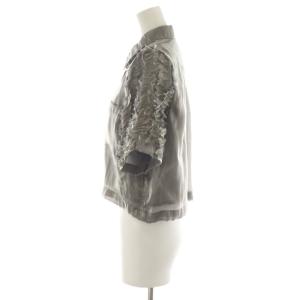 Ameri VINTAGE 24SS FRILL SLEEVE SHEER SHIRT シャツ ブラウス 半袖 S グレー 02410461240