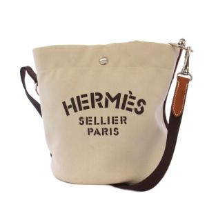 サック ド パンサージュ バケツ型 ショルダーバッグ ベージュ Q刻印