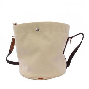 HERMES サック ド パンサージュ バケツ型 ショルダーバッグ ベージュ Q刻印