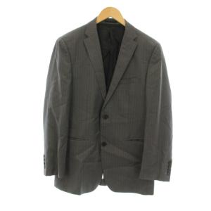 BURBERRY BLACK LABEL シングルスーツ セットアップ 上下 テーラードジャケット パンツ ジップフライ ストライプ柄 ウール シルク混
