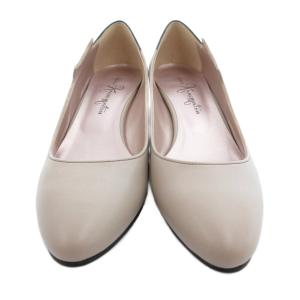 GINZA Kanematsu パンプス レザー エナメル 猫モチーフ 23.5cm グレージュ /JS