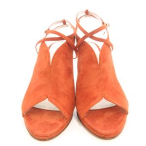 GINZA Kanematsu ストラップサンダル スエードレザー 本革 23.5cm 赤茶 レッドブラウン ハイヒール /UO