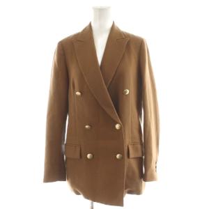テーラードジャケット ダブル 金ボタン ウール 36 茶 ブラウン 19-010-200-3030-3-0