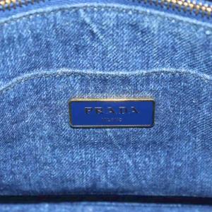 PRADA カナパ トートバッグ デニム ネイビー B1877B