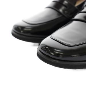 MARGARET HOWELL イデア idea ヒールアップペニーローファー コインローファー パンプス エナメル 23.5cm 黒