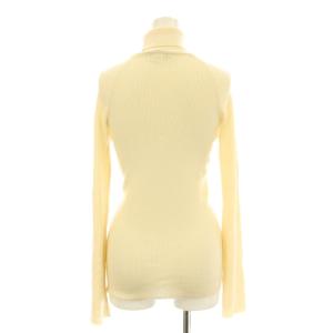 CELINE リブニット セーター 長袖 タートルネック ウール L アイボリー 23155 1516 /KU