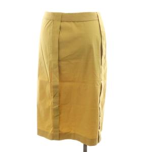 PRADA タイトスカート ひざ丈 コットン リボン付き 42 黄 イエロー /AN46