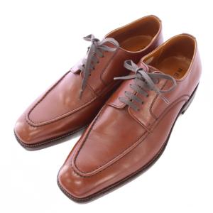 ビジネスシューズ レースアップ スクエアトゥ ローヒール レザー 25cm 茶 ブラウン /BB
