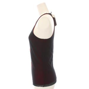 VIVIENNE TAM タンクトップ ノースリーブ カットソー 0 ブラック レッド 015-111657 /YM