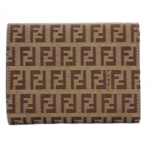 FENDI 財布 二つ折り ズッキーノ キャンバス ベージュ 8M0001 /BM