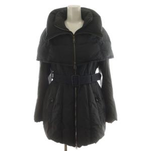 ダウンコート ミドル丈 ジップアップ 付け襟付き アウター 38 黒 ブラック D5F25-440-09